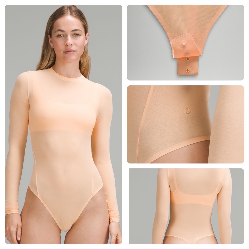Lululemon Wundermost Nulu Mesh Long-Sleeve Crewneck Bodysuit